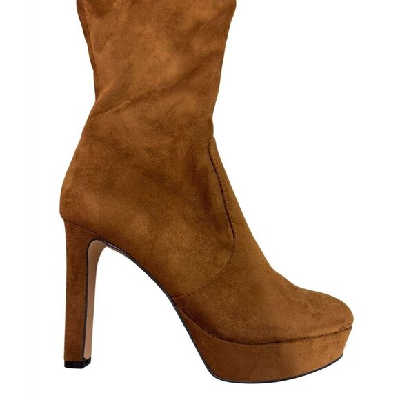 NINE WEST / Gotcha-2 / Brown / Suede / Platform / Knee-High / Boots With Stilett - Picture 2 of 6